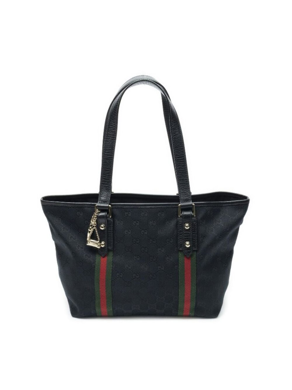 Gucci Small Web Jolicoeur Tote Bag Black GG Canvas